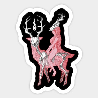 Lady on a deer Sticker